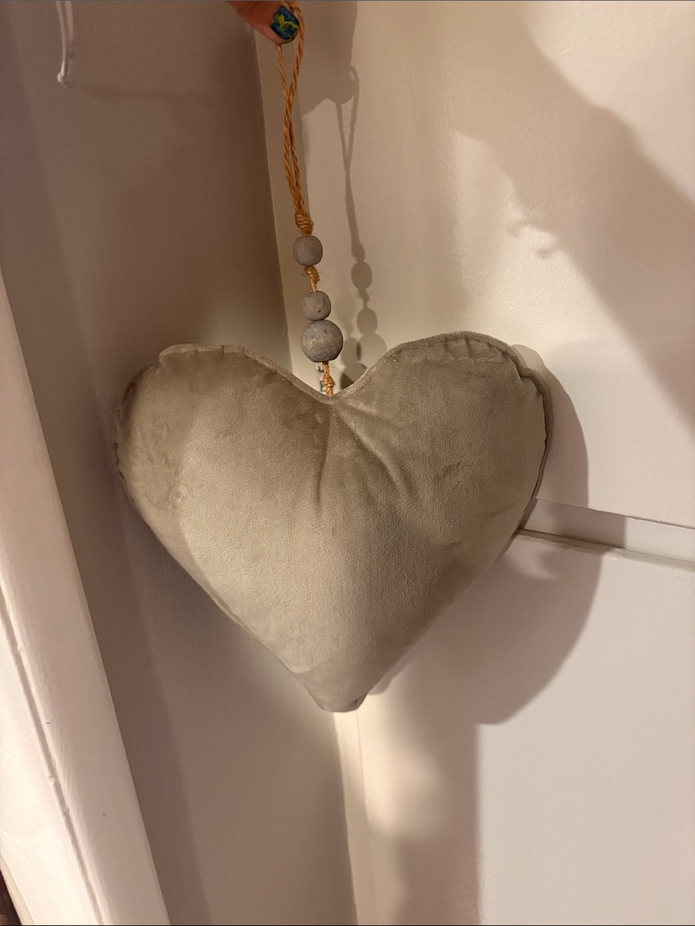 Plush Heart Hanging Ornament - Sage Green